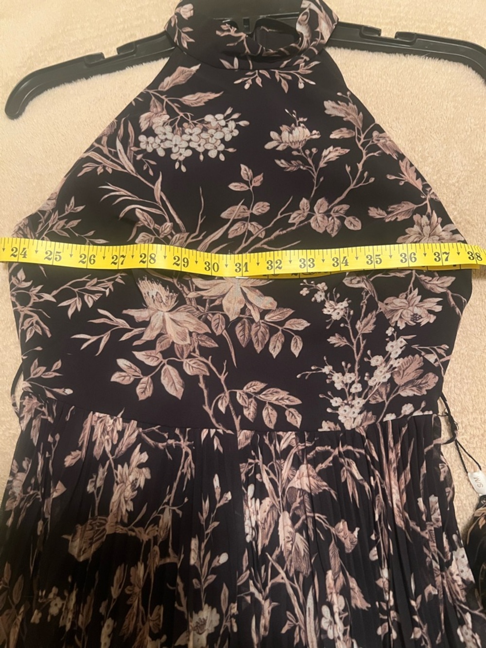 ZIMMERMAN Black and Beige Floral Halter Maxi Dress (PETITE) - Picture 11 of 12